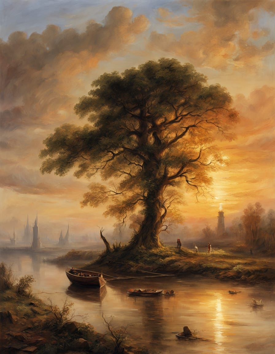 Surreal Sunset on the Orinoco River