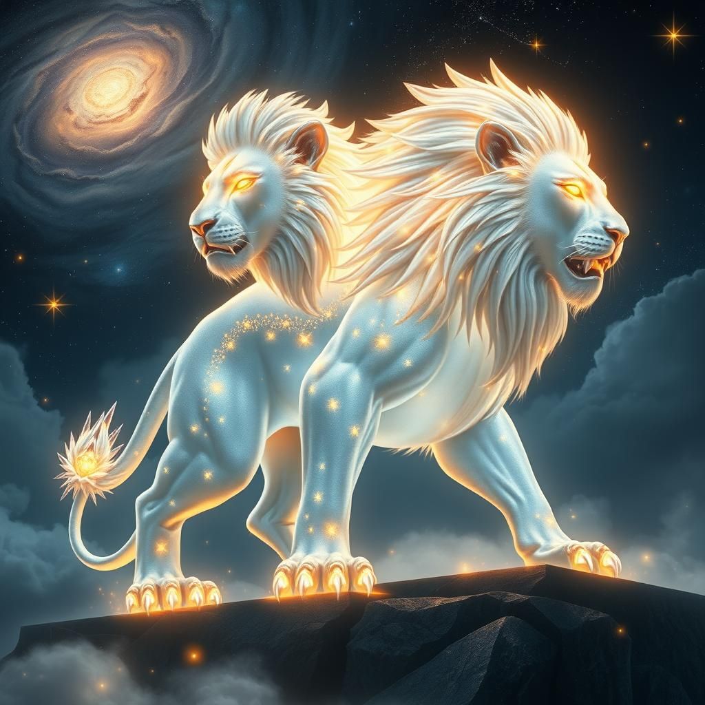 Celestial Lion: Cosmic Guardian of Ancient Wisdom