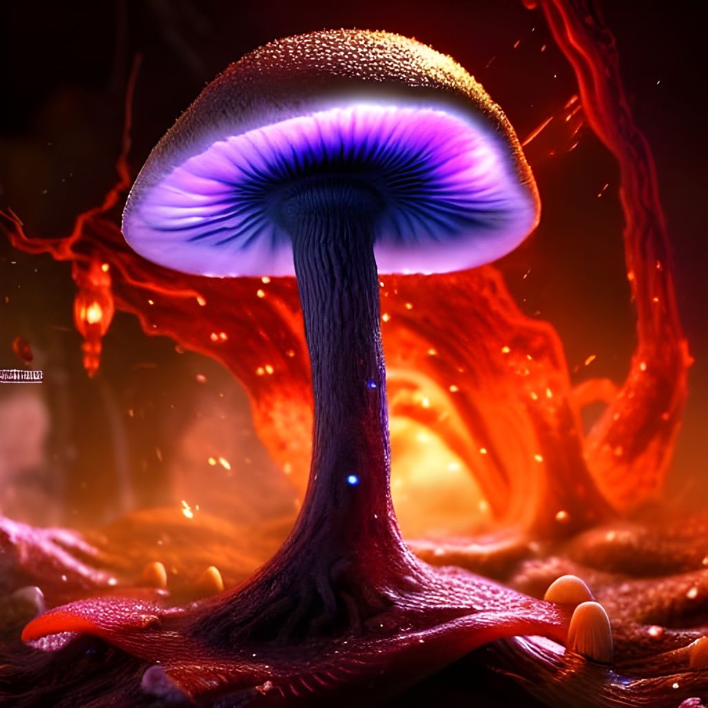Biohazard Mushroom with Plasma Pulse and Ghostly Glow