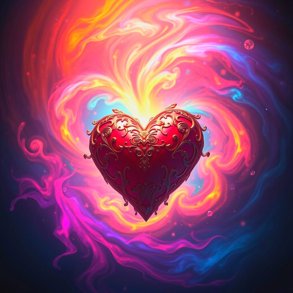 Detailed Matte Painting of a Love Heart