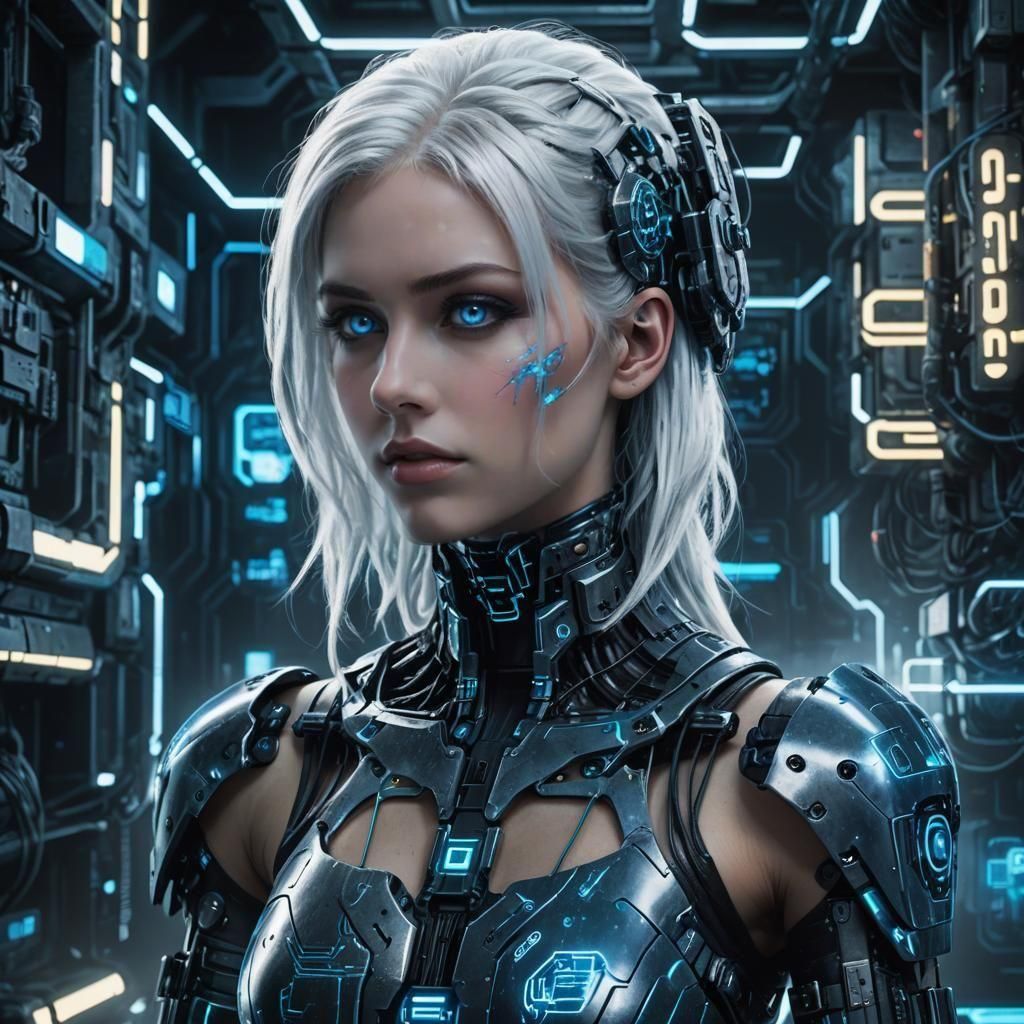 Borg Woman Next to Cube