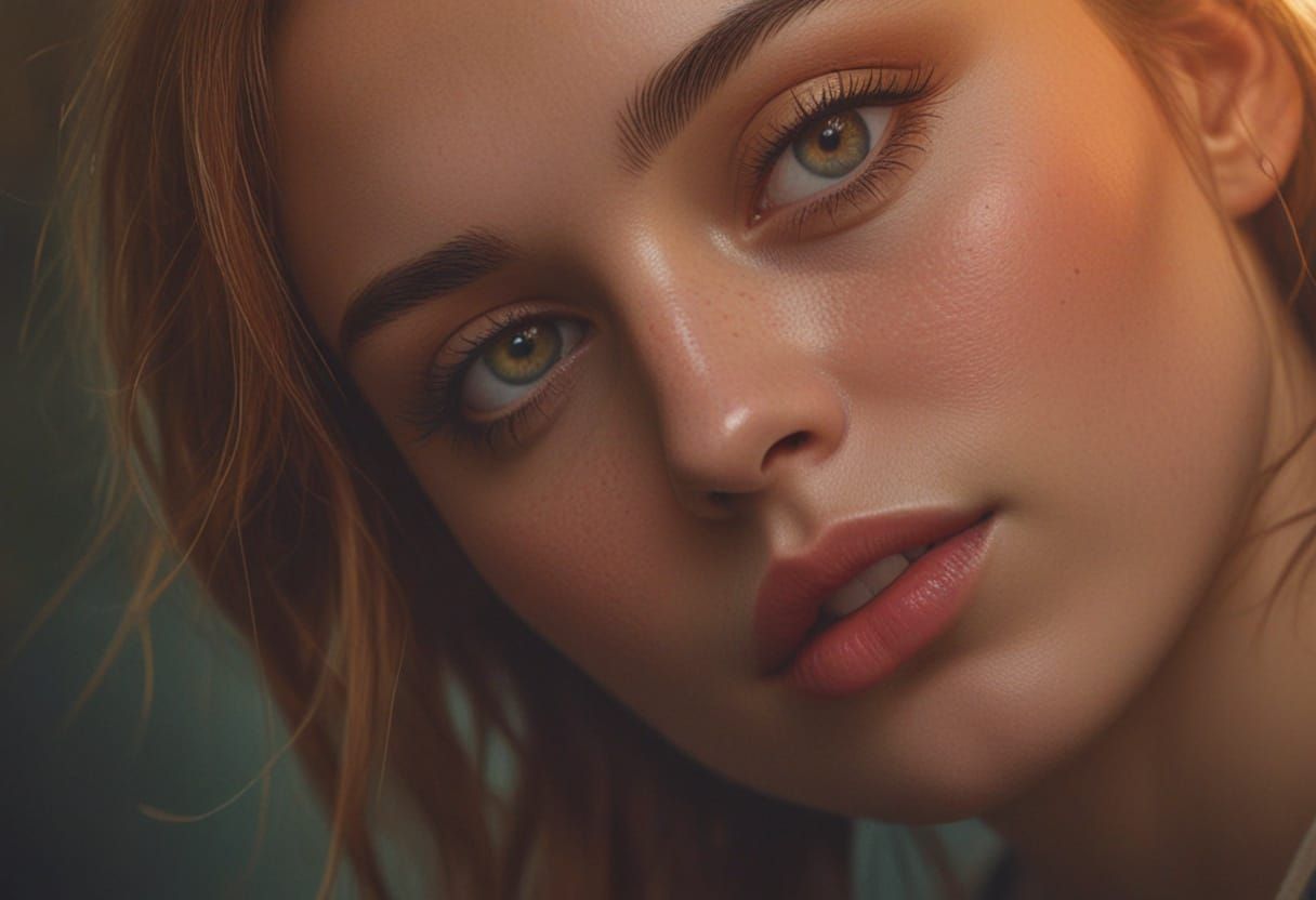 Elegant Portrait in Vibrant Oil Painting Style