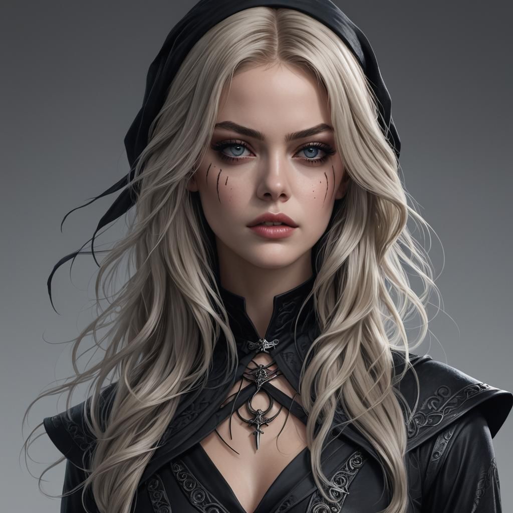 Samara Weaving as Death Eater in 3D Anime Art
