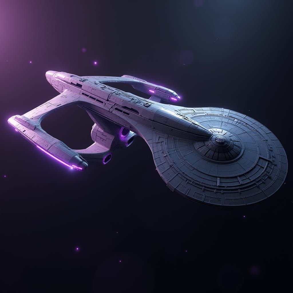 Far-Future USS Enterprise in Futuristic Aesthetic