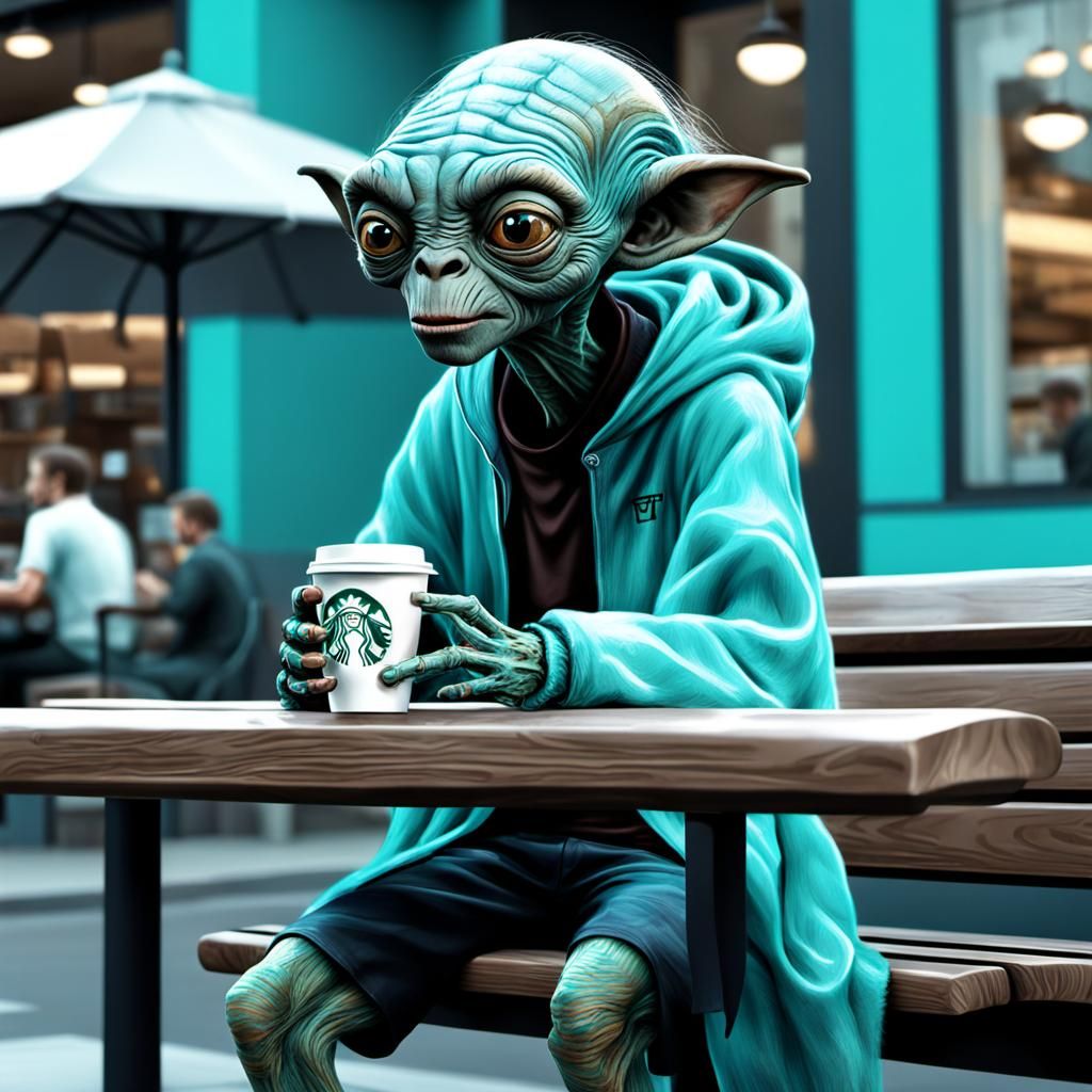 E.T. at Starbucks: A Photorealistic Digital Painting