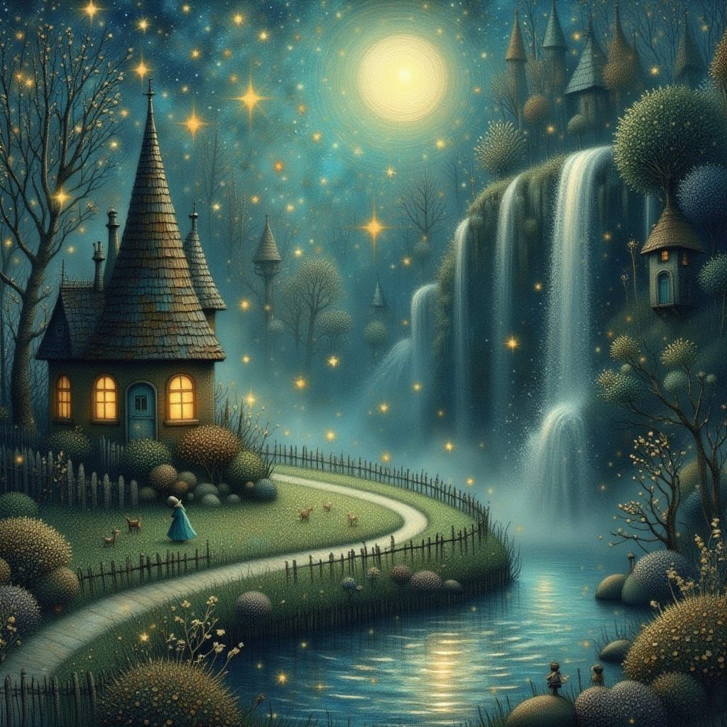 Mystical Forest Cottage by Cascading Waterfall