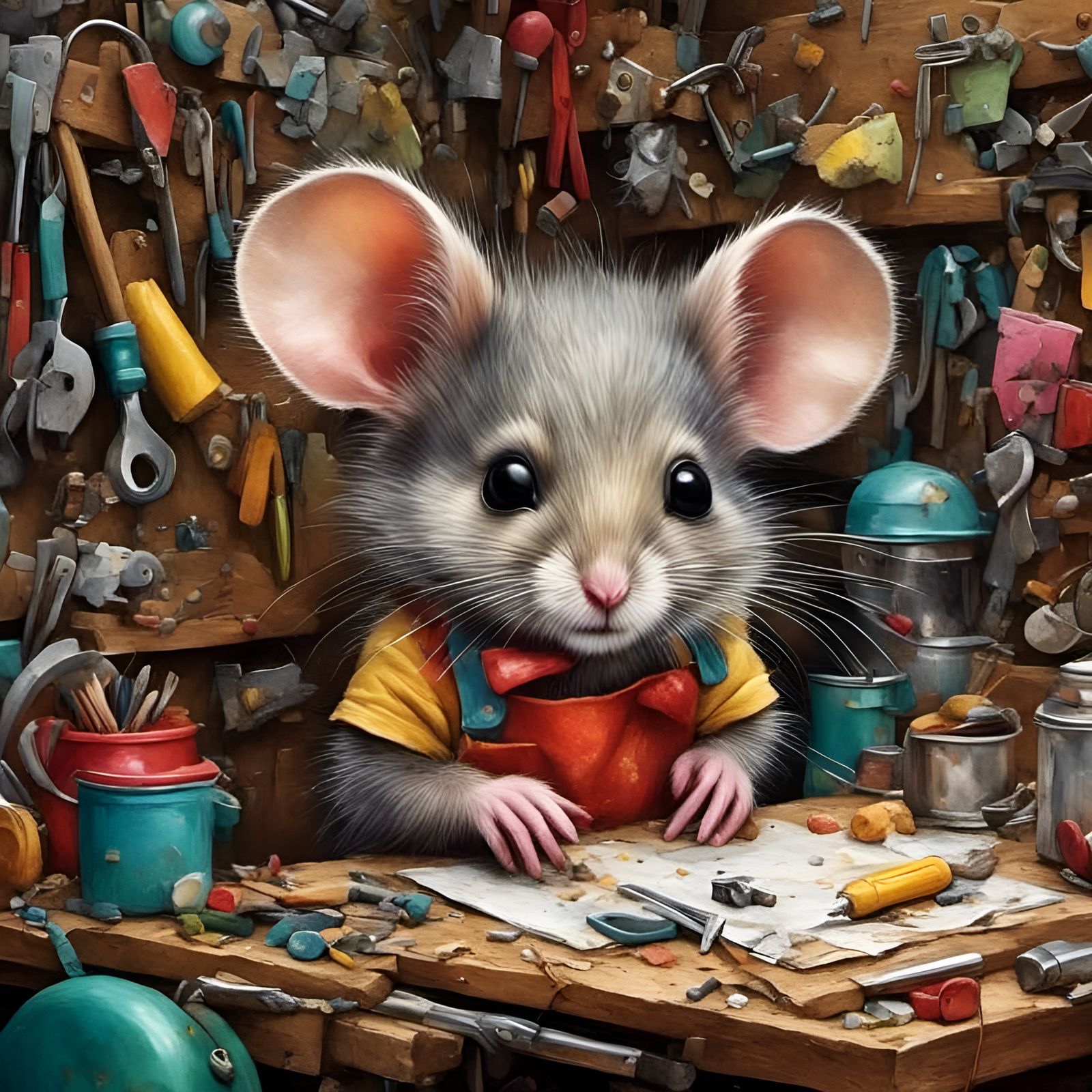 Portrait of A Mouse at Work