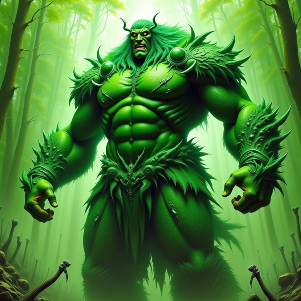 Dynamic Green Giant in Viking Landscape