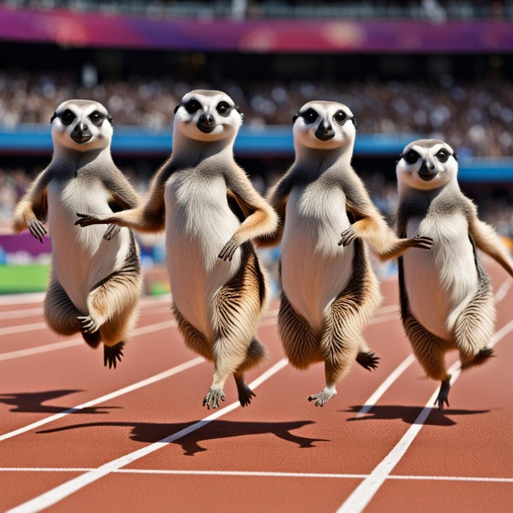 Meerkats Compete in Olympic 100-Meter Dash