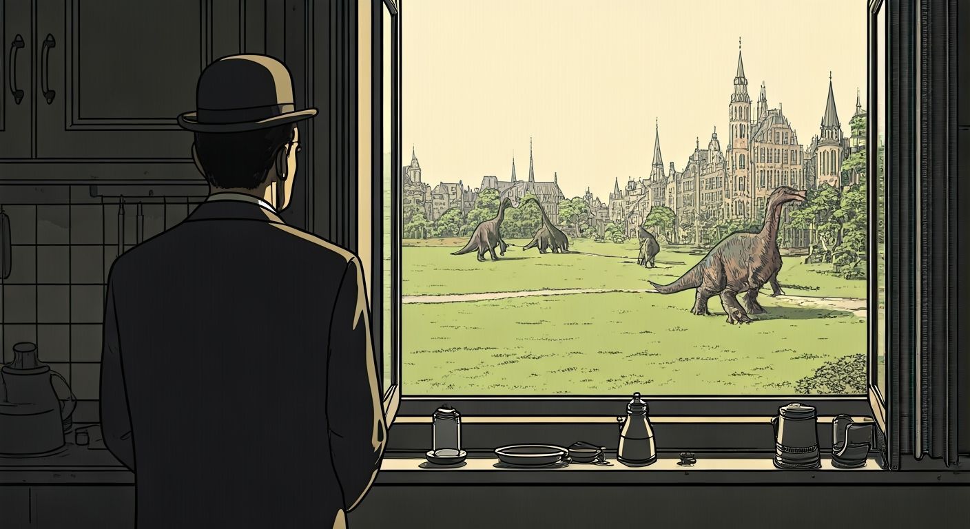 Man Sees Dinosaurs in Surreal Belgian Garden Painting