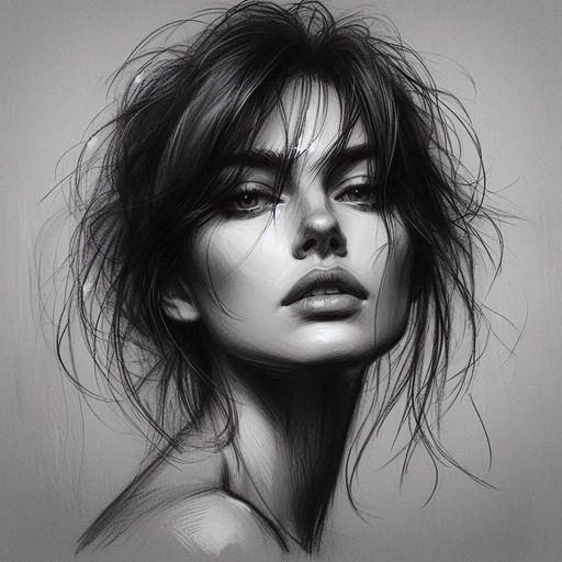 Detailed Charcoal Drawing on Paper