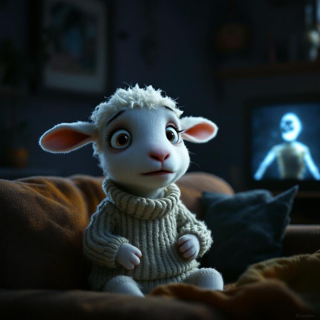 Scared Lamb in Wallace and Gromit Claymation