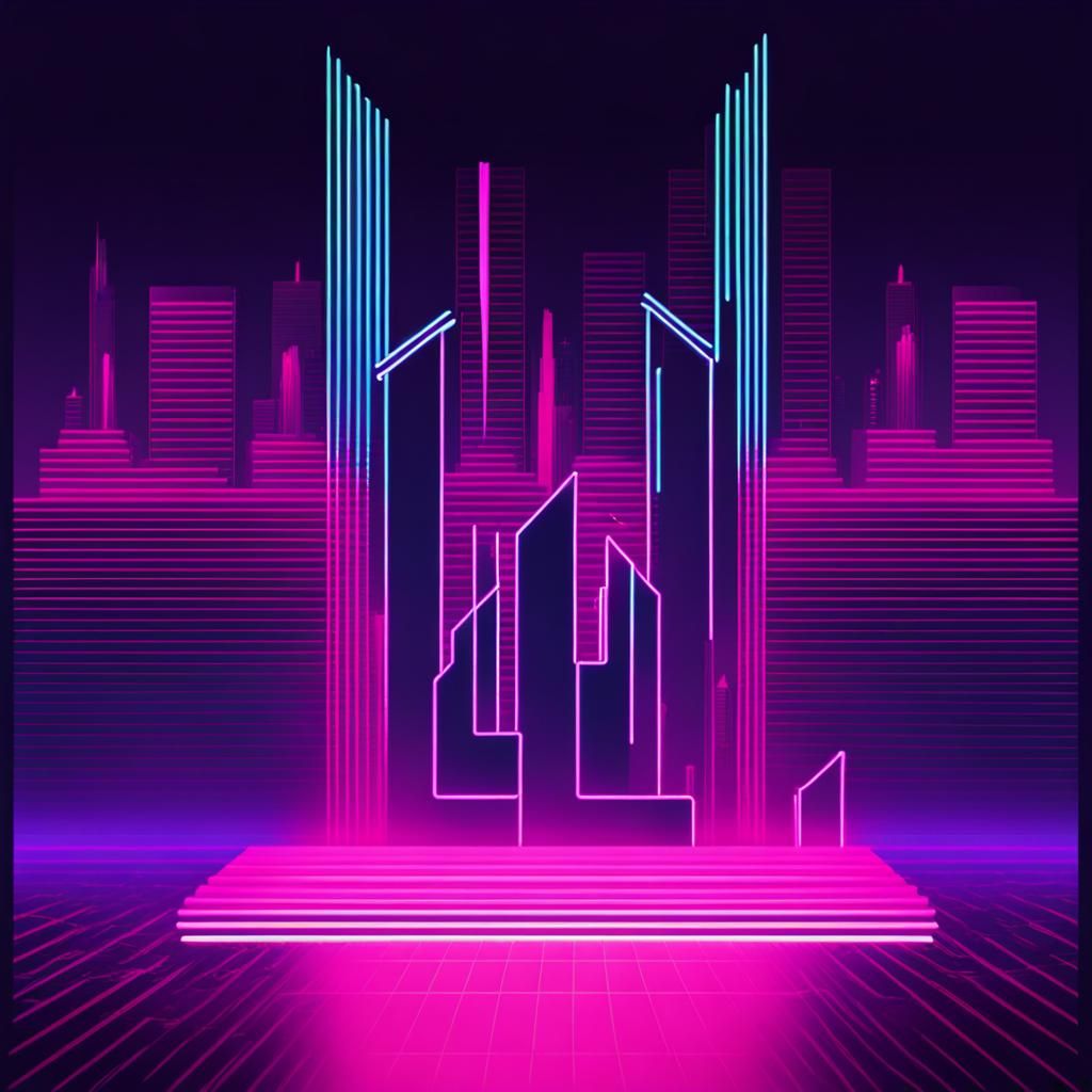 Synthwave Soundwave with Neon Retro Aesthetic
