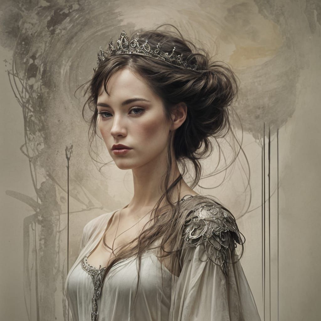 Inky Portrait of a Wandering Soulless Queen