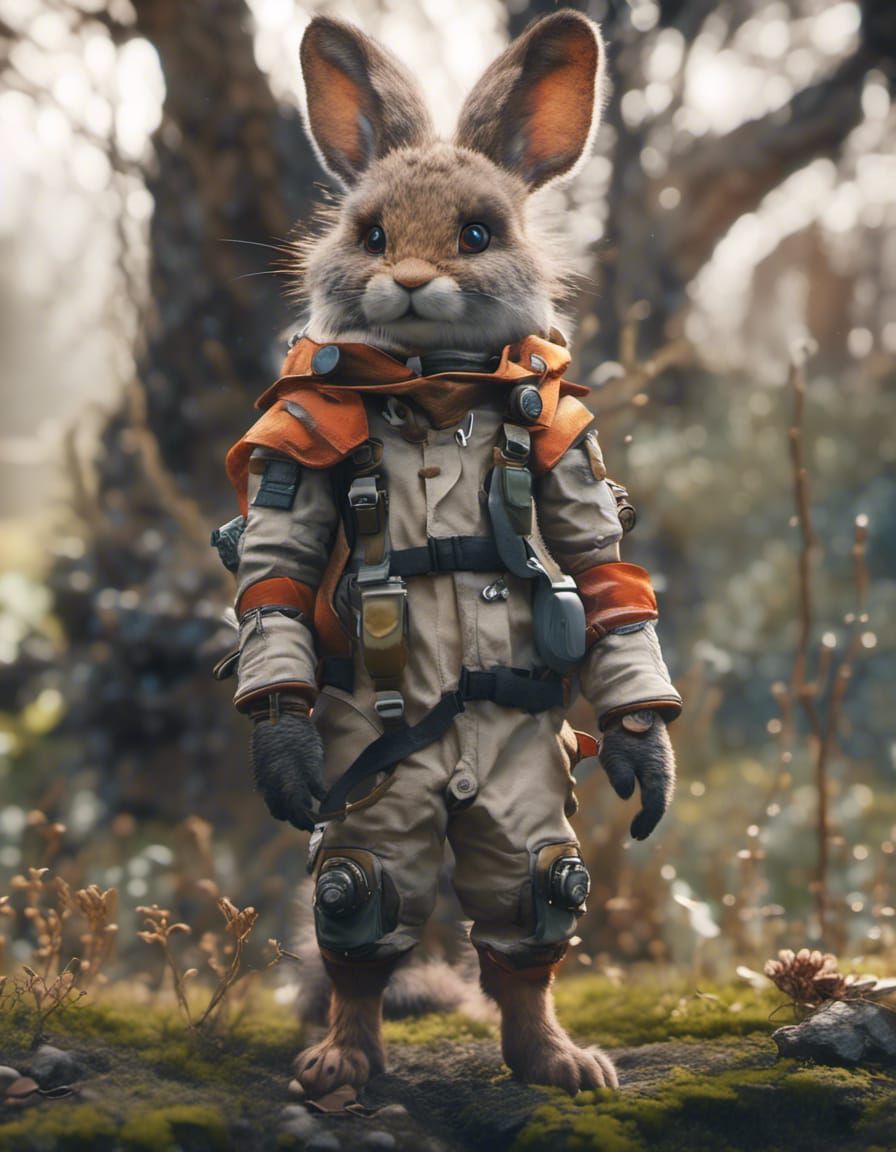 Rabbit Pilot in Flight Suit, Professional Photography