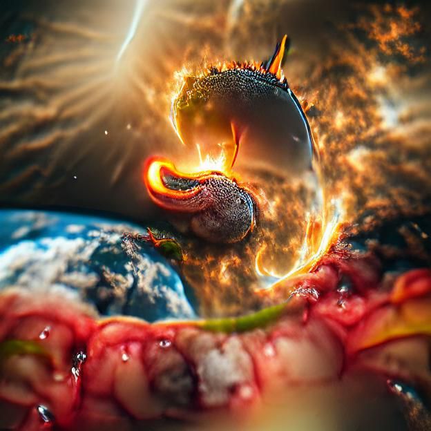 Earth Devoured by Giant Space Worm
