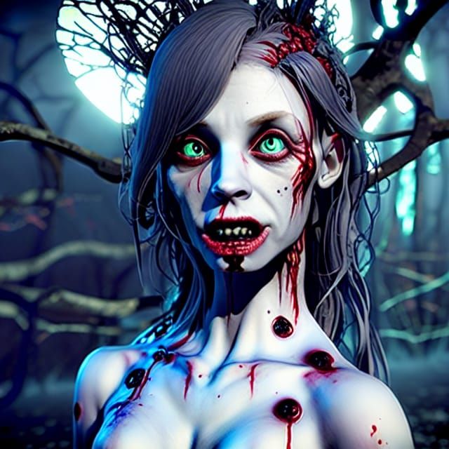 Grotesque Zombie: Steampunk Cyberpunk Beauty