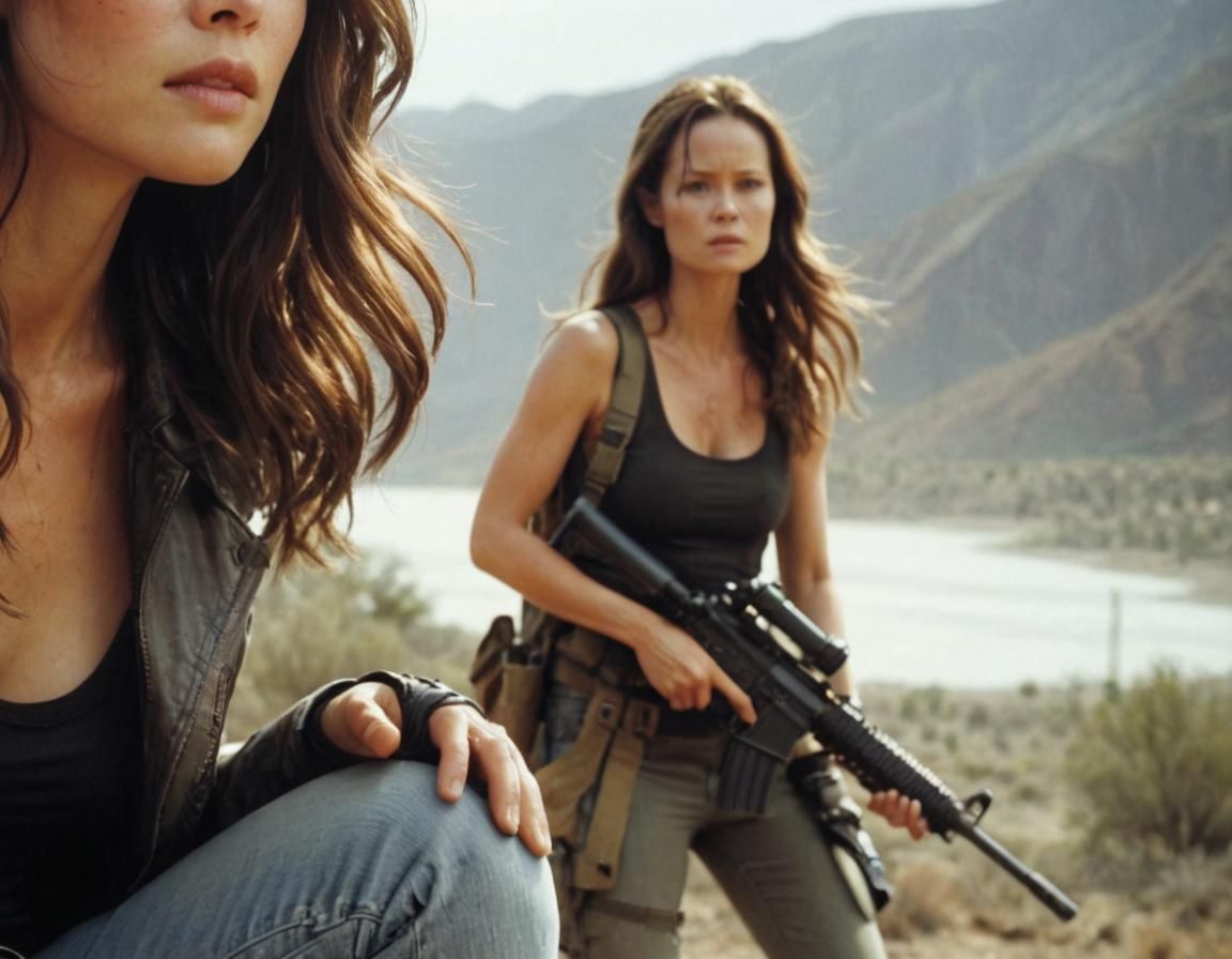 Cinematic Terminator Scene with M4A1 Rifle