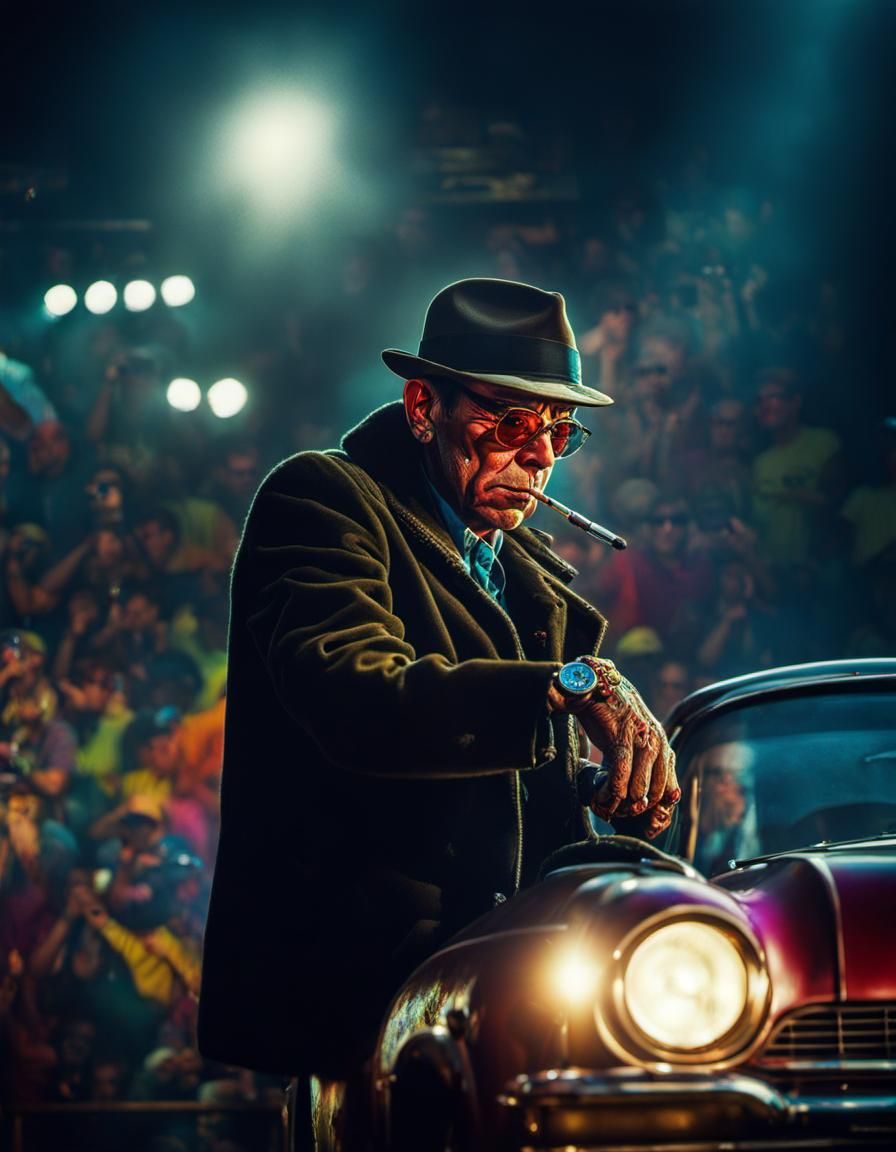 Psychedelic Portrait with Dramatic Lighting