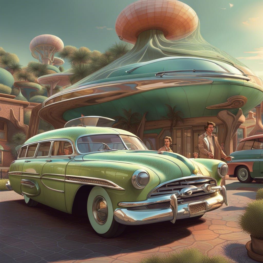 Futuristic Station Wagon with Organic Mesh Design