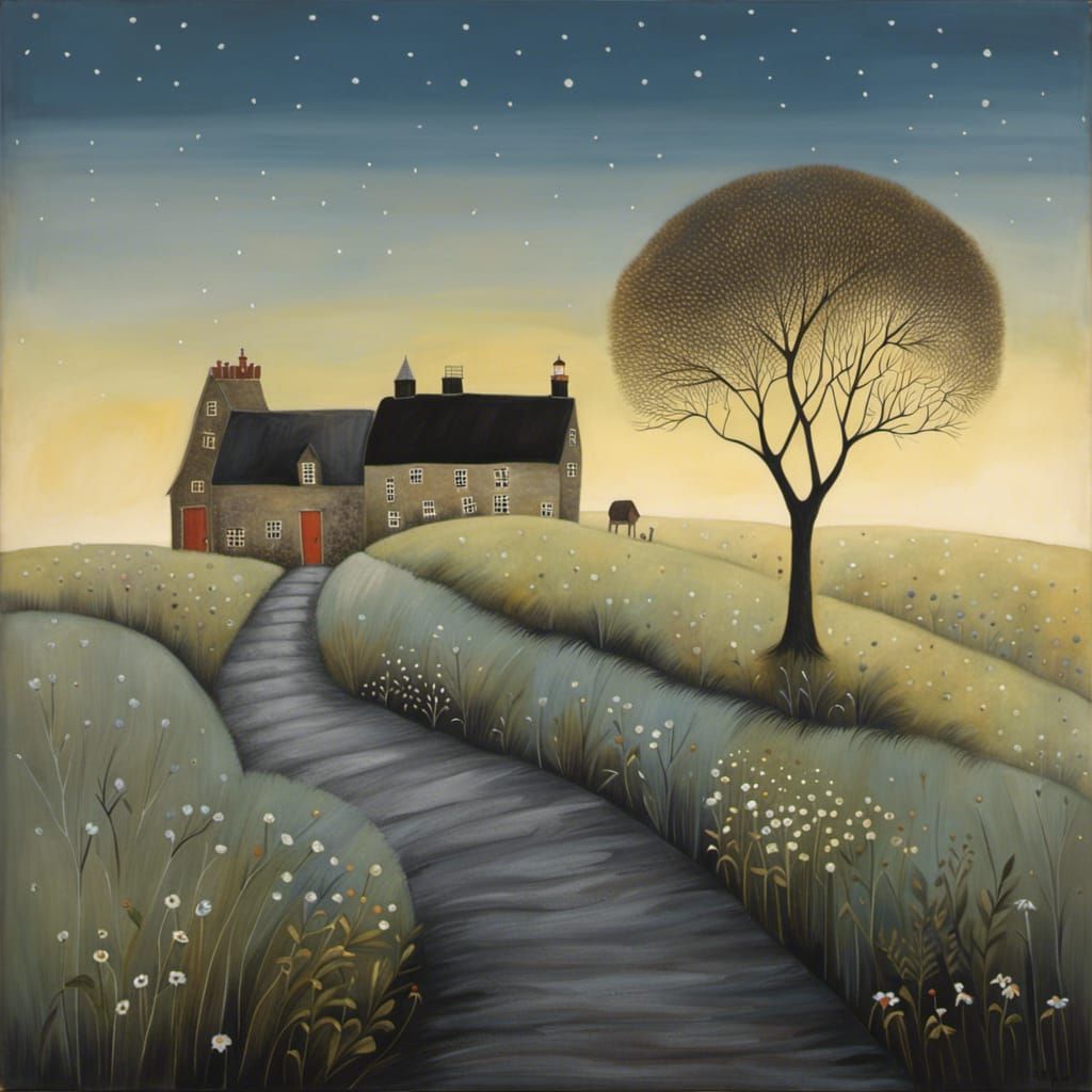 Abstract Infinity: A Colorful Folk Art Painting