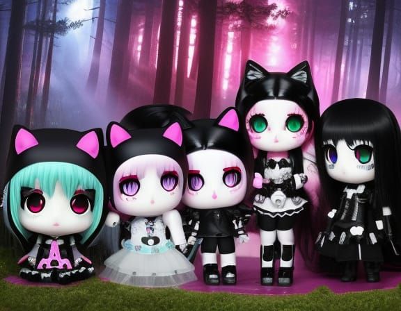 Gothic Hello Kitty's Forest Game at Night