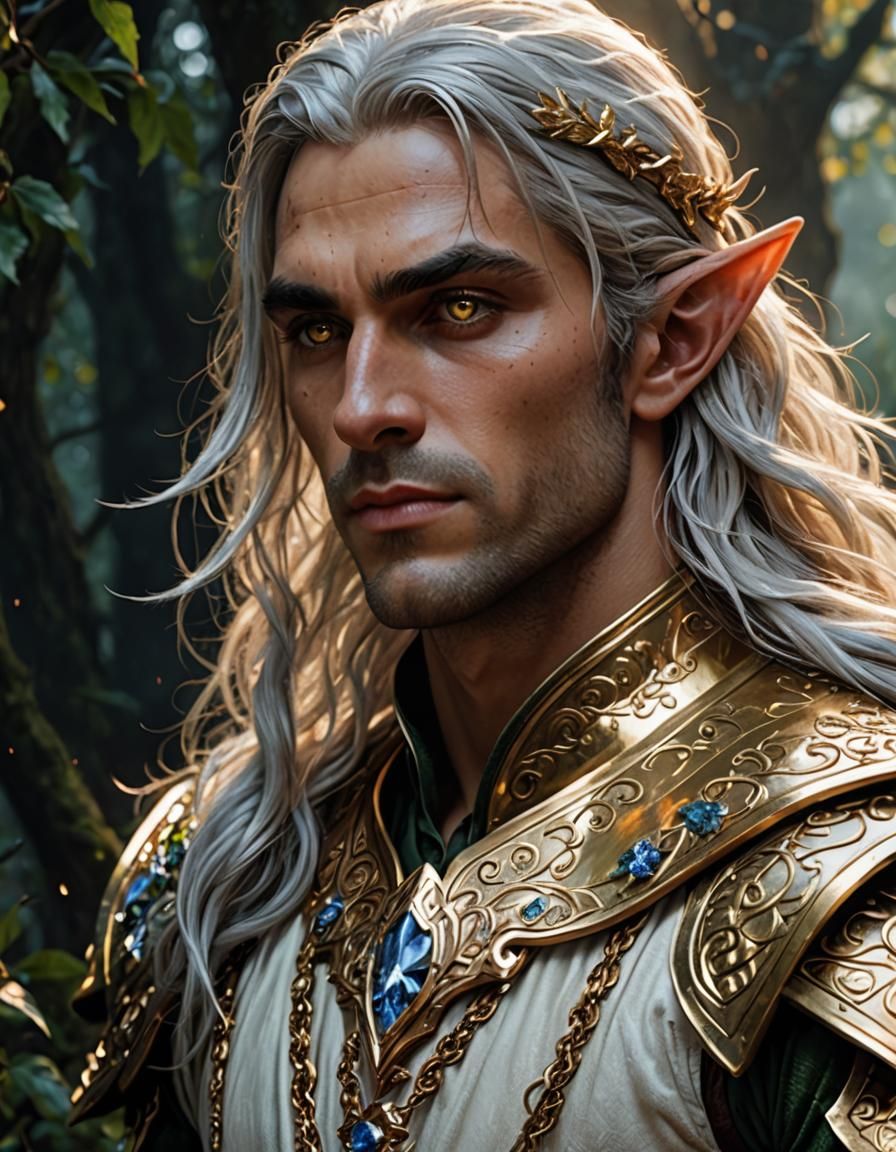 Fae Elf Royalty Portrait in Oil Painting Style