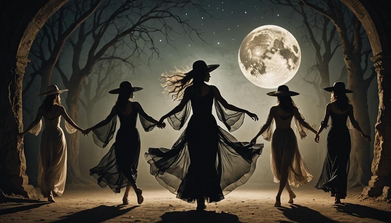 Eclectic Surrealist Fusion Dancing Shadows Underneath the An...