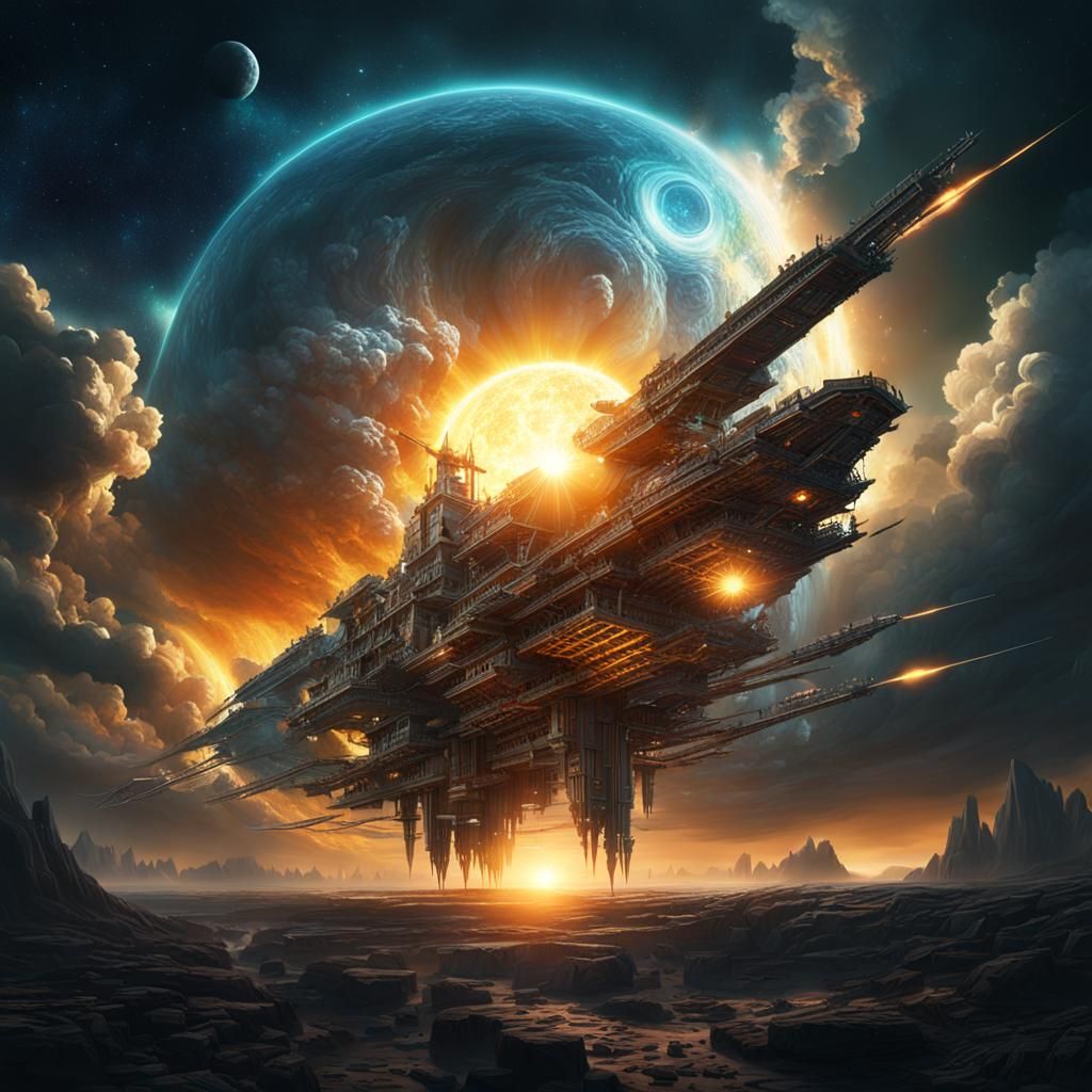 Epic Solar Wind Star Drifter Digital Painting