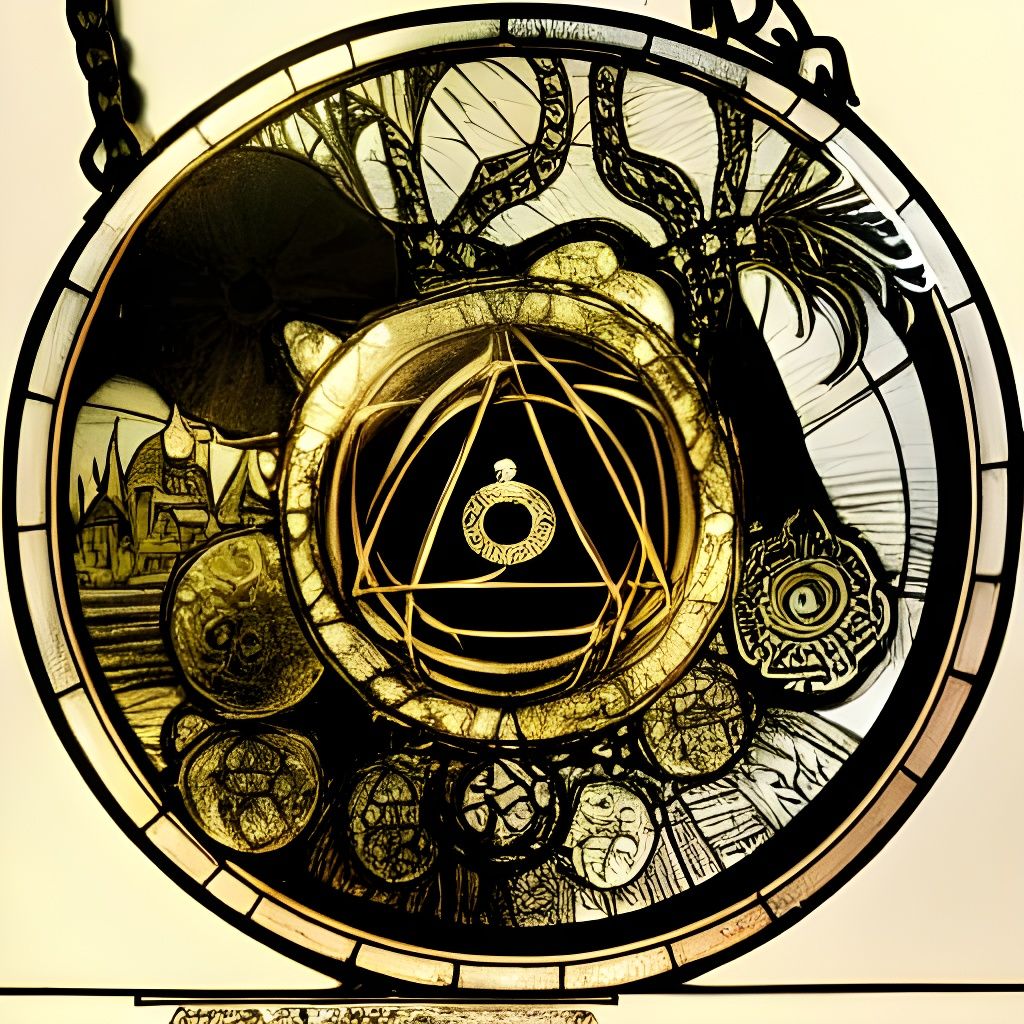 Ornate Coins and Jewels in Detailed Illustration