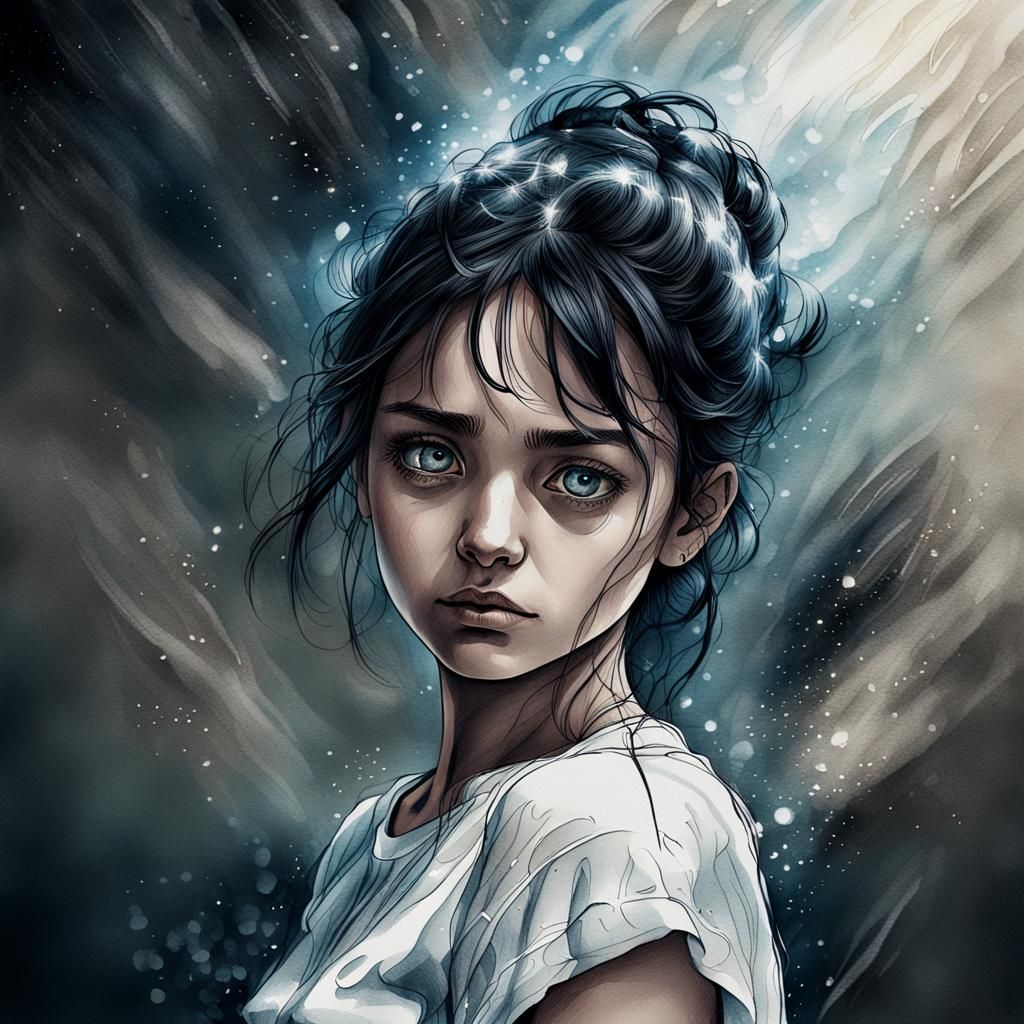 High Detail Spirit Portrait in Pen and Ink