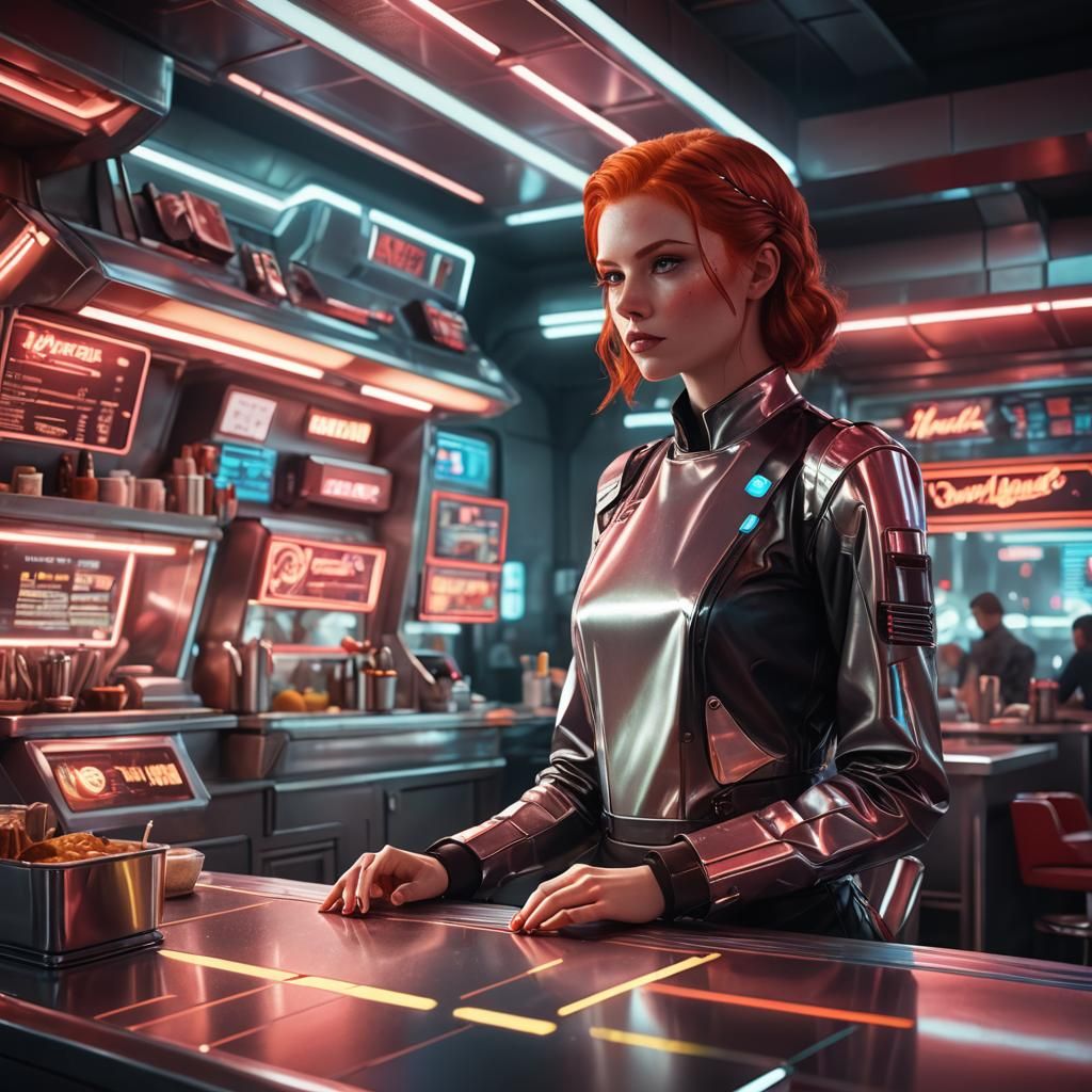Futuristic Diner Concept Art in Unreal Engine 5
