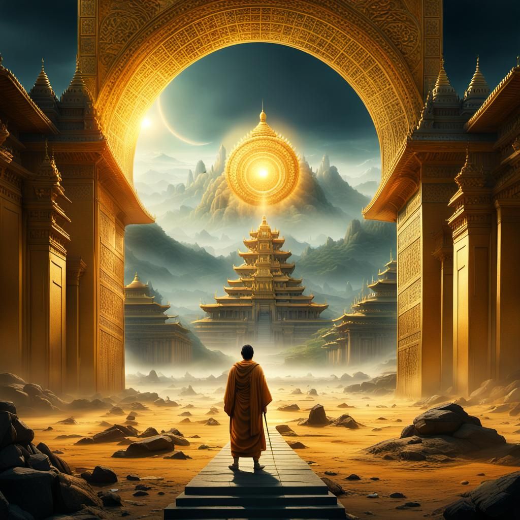 Epic Digital Painting: Subhuti in the Golden Glow