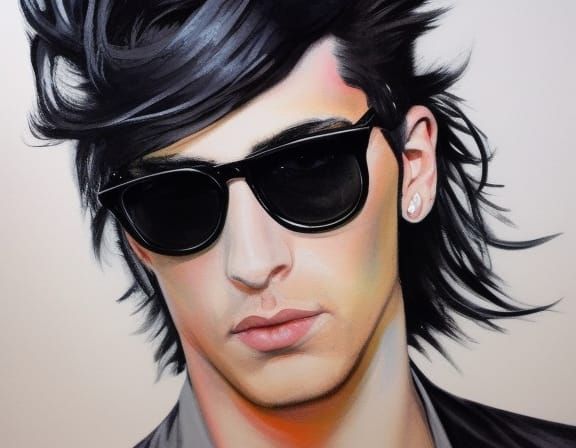 Punk Portrait in 80s Expressionist Style