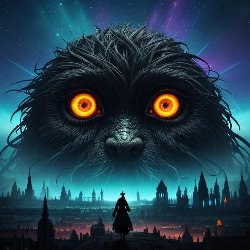 Ancient City with Giant Witch Head Eyes