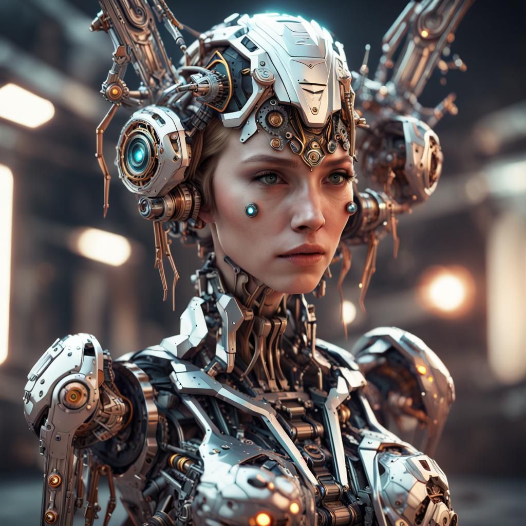 Futuristic Mechanical Fairy in Sci-Fi Style