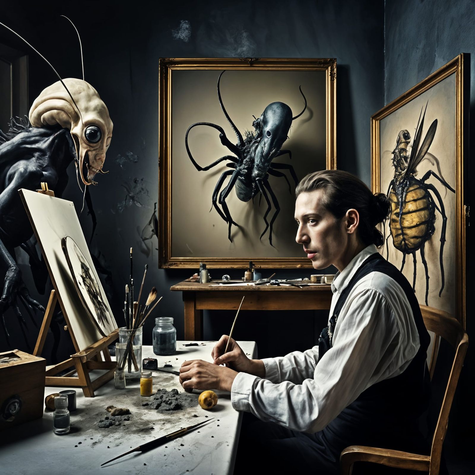 Exotic Portraits in Surreal Galactic Art Studio