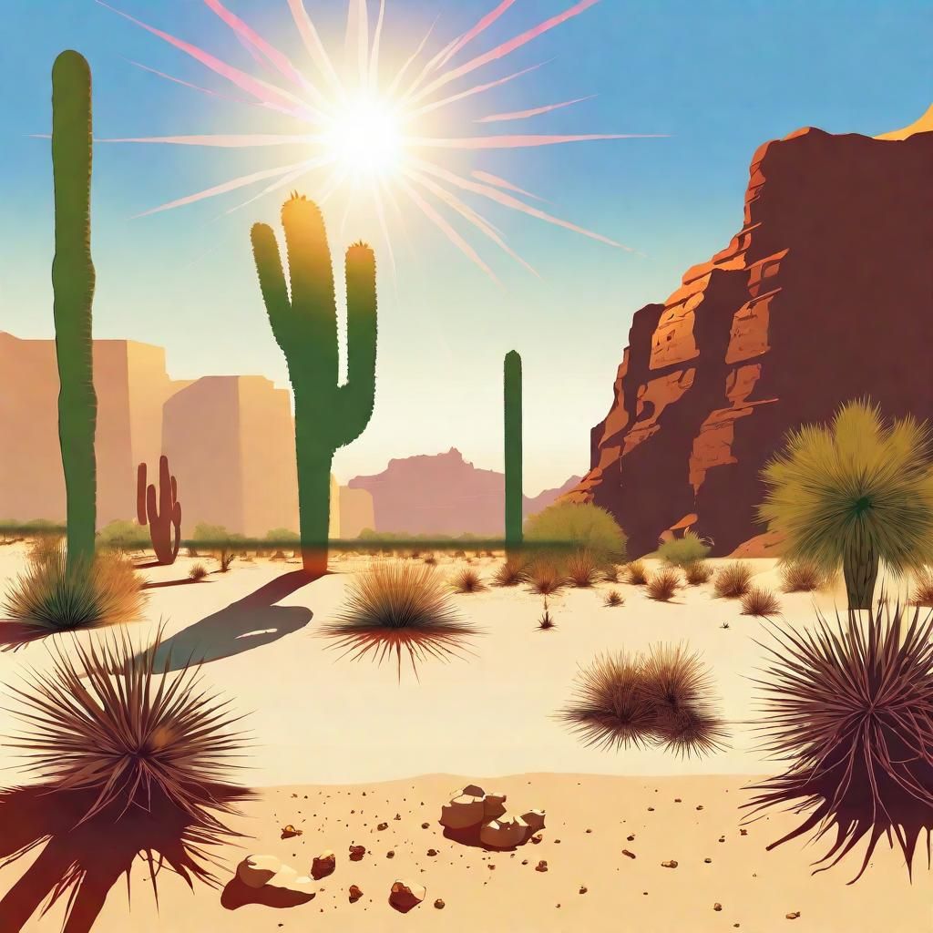 Desert Oasis Under a Blazing Sun