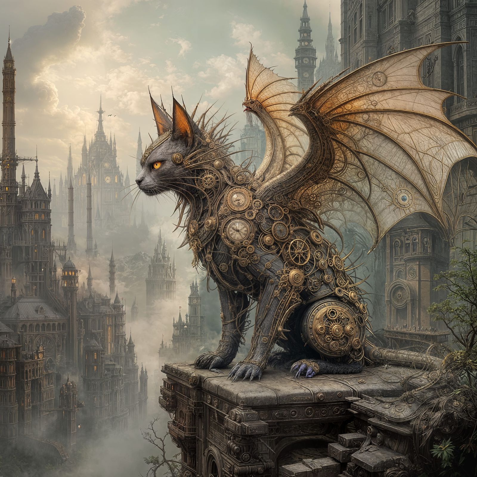 Realistic Steampunk Creature Art