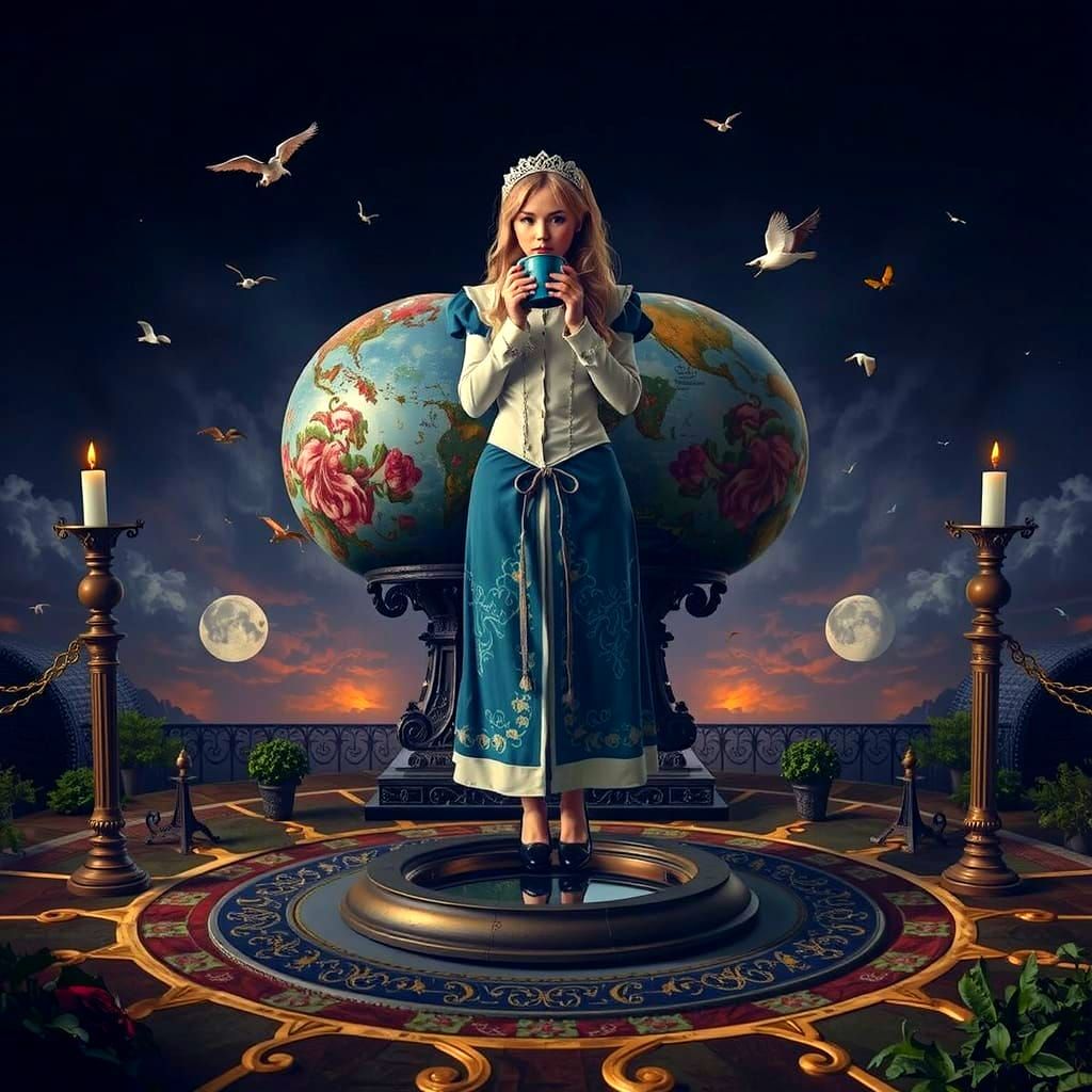 Alice Enters Wonderland in Hyperrealistic Style