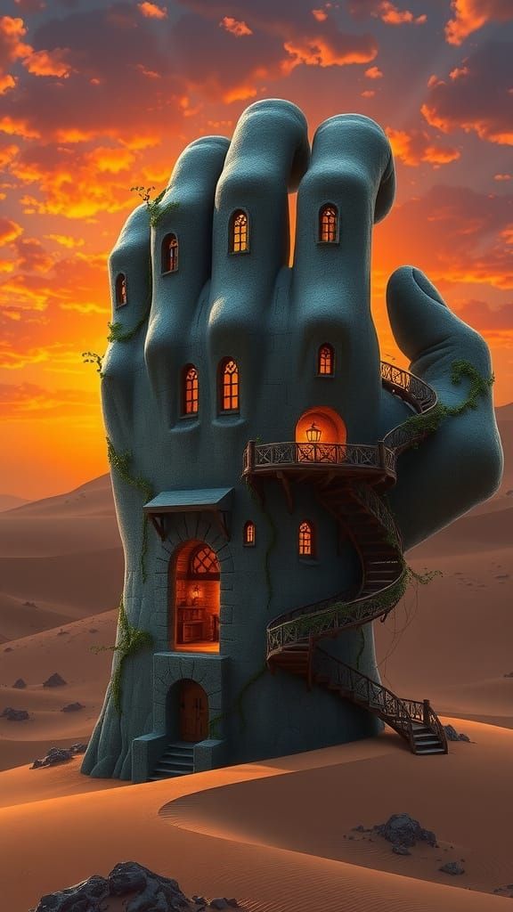 Ancient Desert Citadel in Weathered Stone