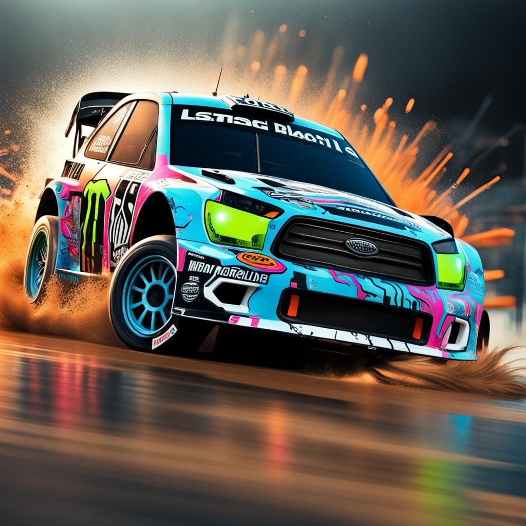 Hyperrealistic Portrait of Ken Block in Splash Art Style