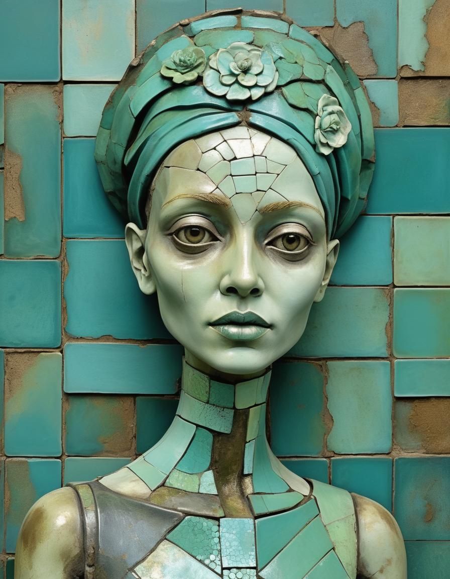 Distressed Photo of Avant-Garde Living Statue