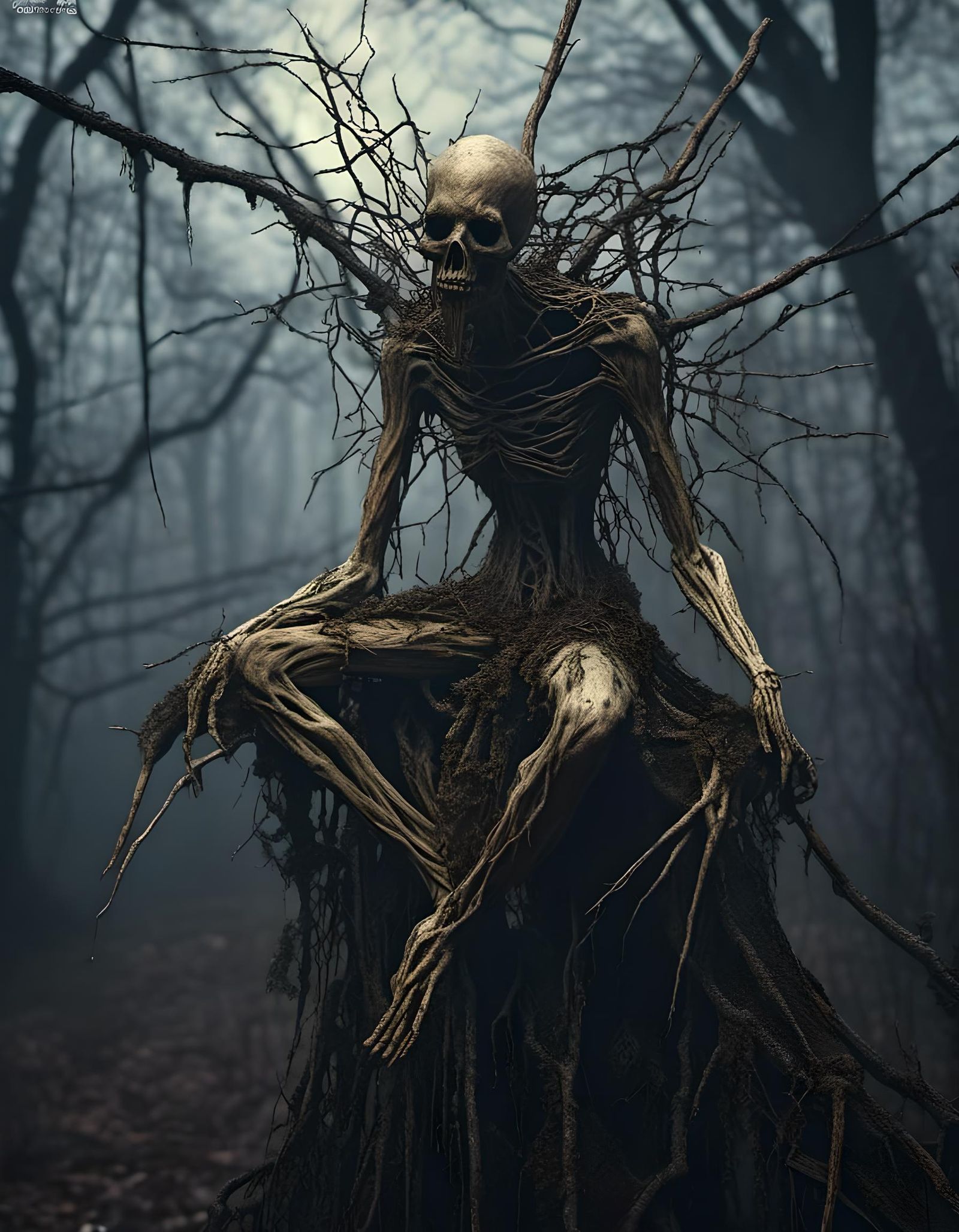 Cryptid Wood Fairy in Dark Forest