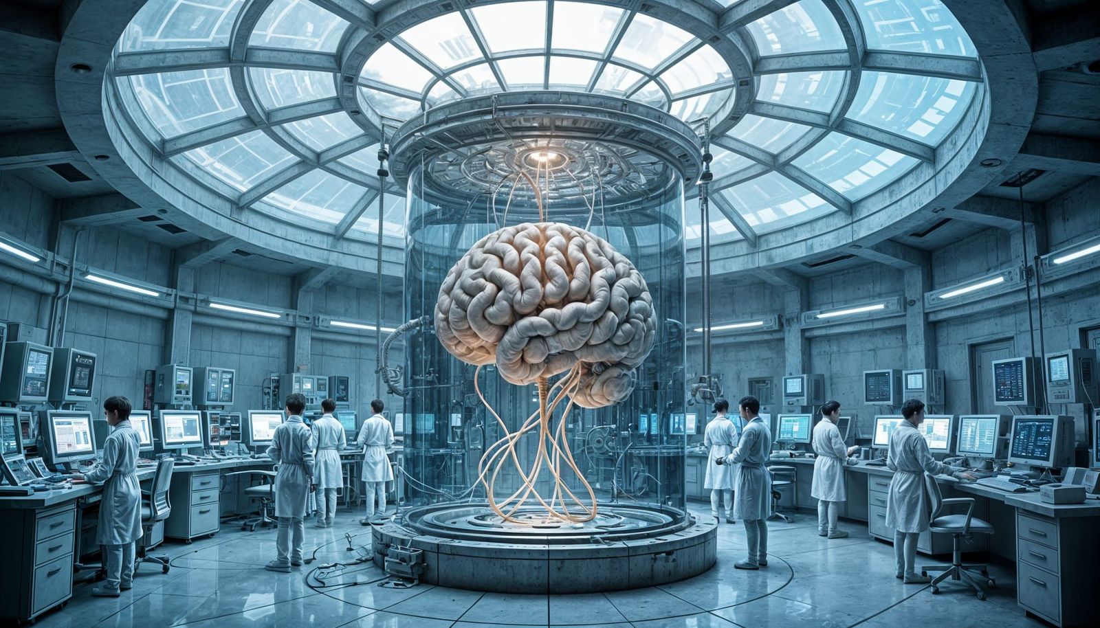 Brain in Tank Under Skylight: AI Vision