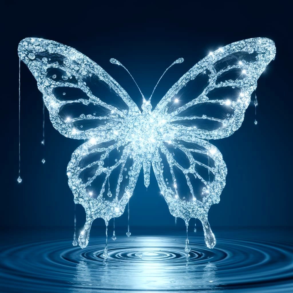 Glowing Water Butterfly in Enchanting Close-Up