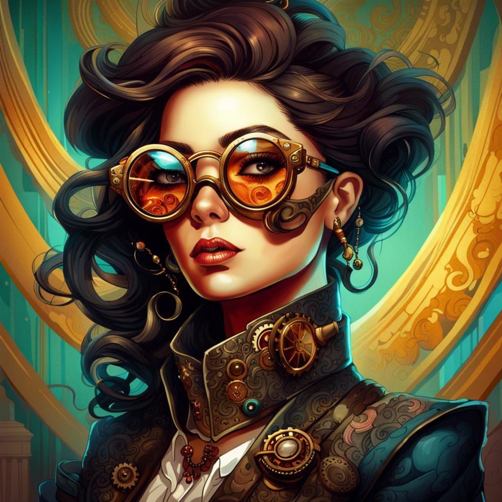 Steampunk Georgian Lady with Funky Eyewear