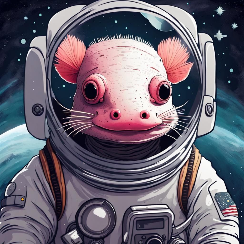 Axolotl Astronaut in Space