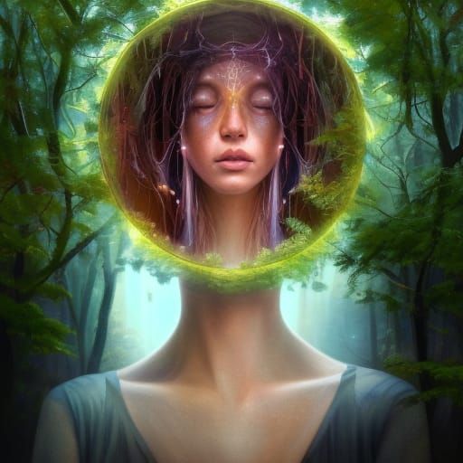 Hybrid Mandala of Trees and Human Body