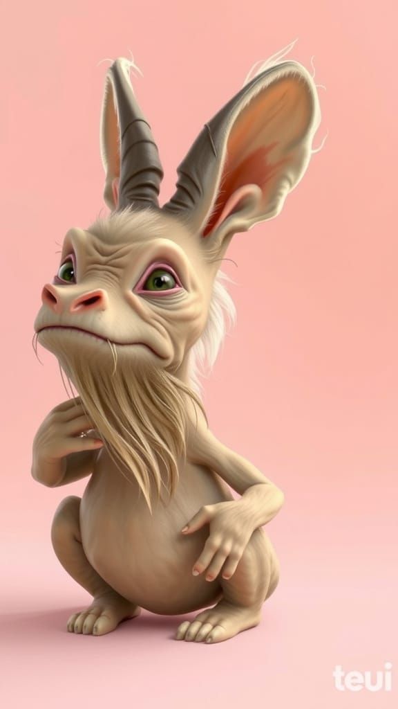 Hyperrealistic Black Monster with Dramatic Lighting